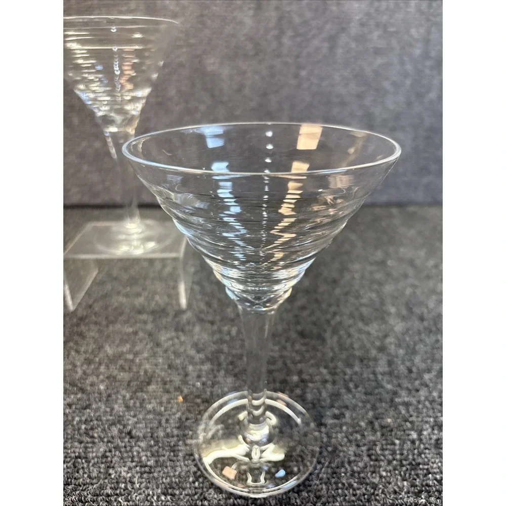 2~Crate Barrel~Rhythm Martini~Ribbed/Beehive/Cocktail/Wavy‎ Barware